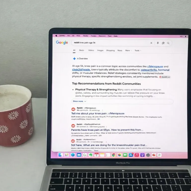 A woman researching on her laptop late at night