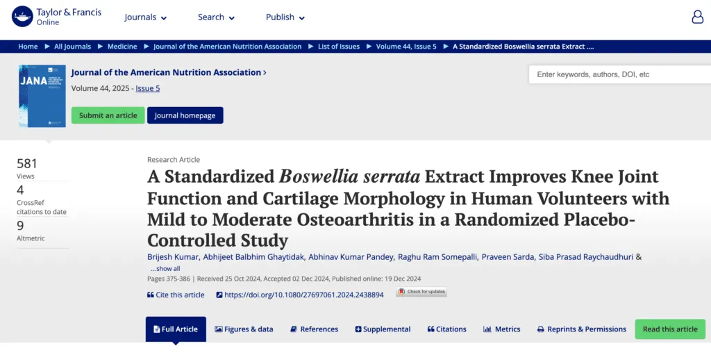A screenshot of clinical research on topical joint delivery systems